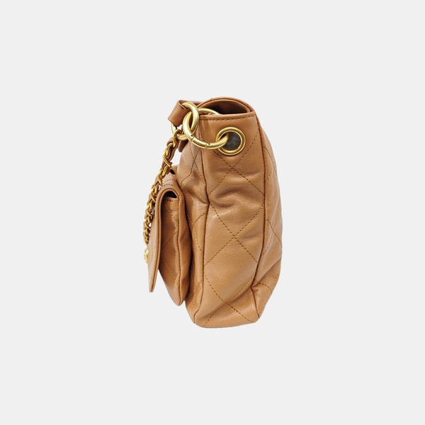 Suppletwins Small Quilted Calfskin Brown
