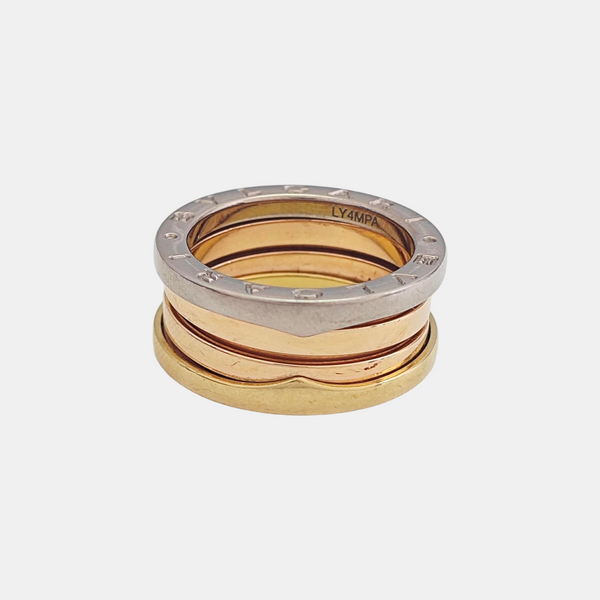 B.ZERO1 18k White Gold Rose Gold Ring EU 52