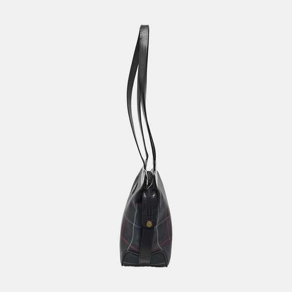 Coated Canvas Shoulder Bag Blue