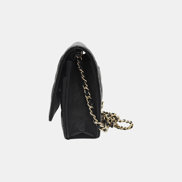 TRENDY CC Quilted Grained Calfskin Black