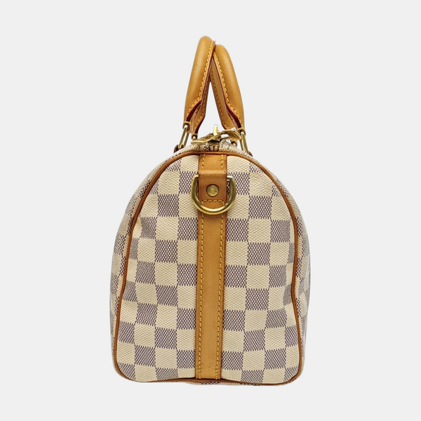 SPEEDY 25 Damier Azur Coated Canvas White