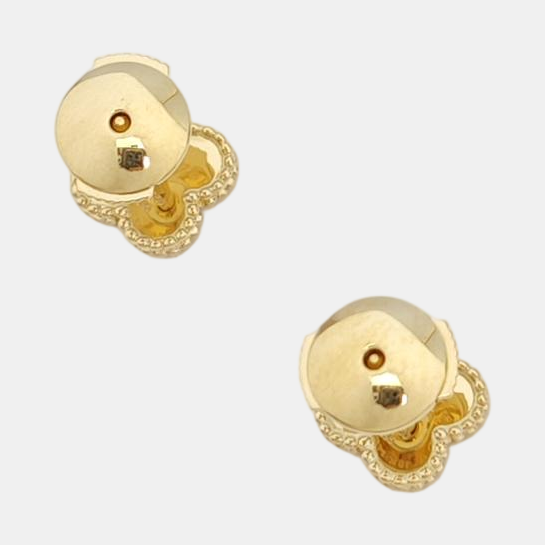 Sweet Alhambra 18k Gold White Stud Earrings