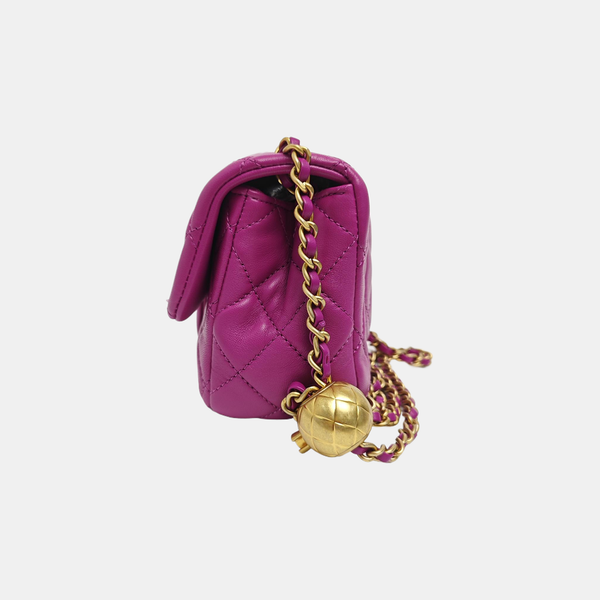 CLASSIC FLAP Mini Quilted Lambskin Purple