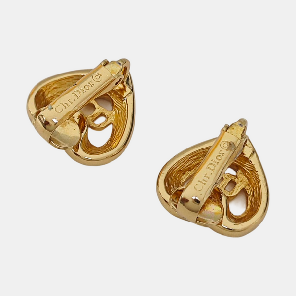 Petit CD Metal Gold Clip On Earrings