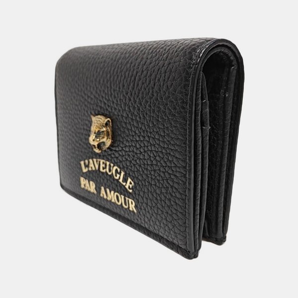 Animalier Large Calfskin Black Card Holder