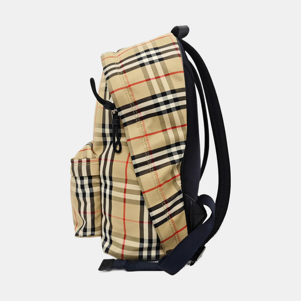 Quilted Fabric Backpack Beige