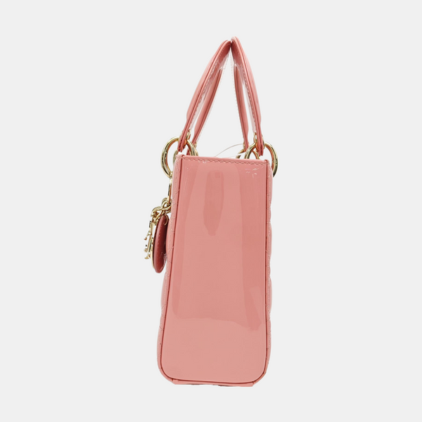 Lady Dior Small Cannage Patent Leather Red