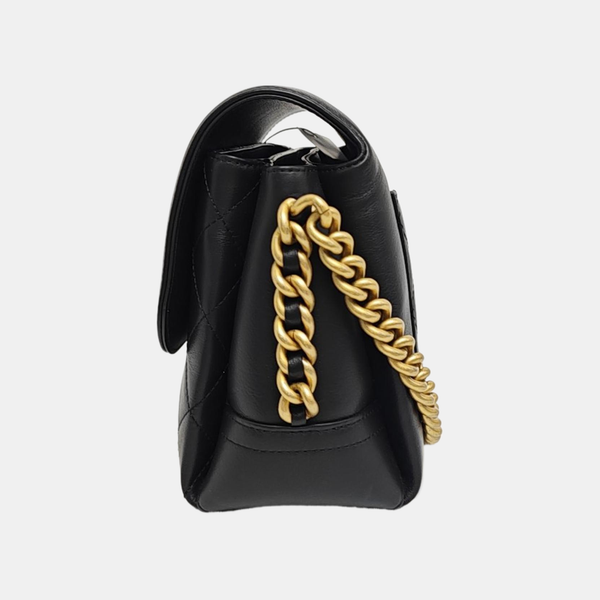Quilted Calfskin Shoulder Bag Black