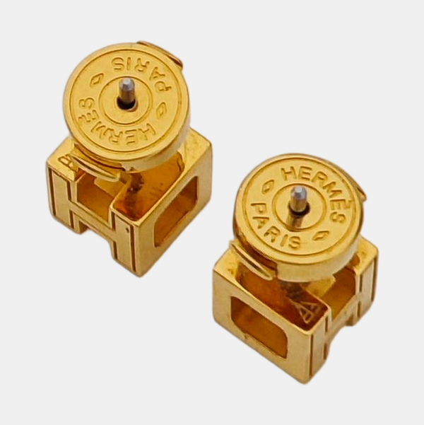 Cage D'h Metal Green Stud Earrings