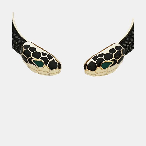 SERPENTI Brass Black Bangle