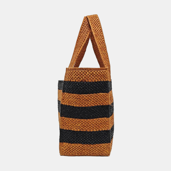 Font Tote Straw Brown