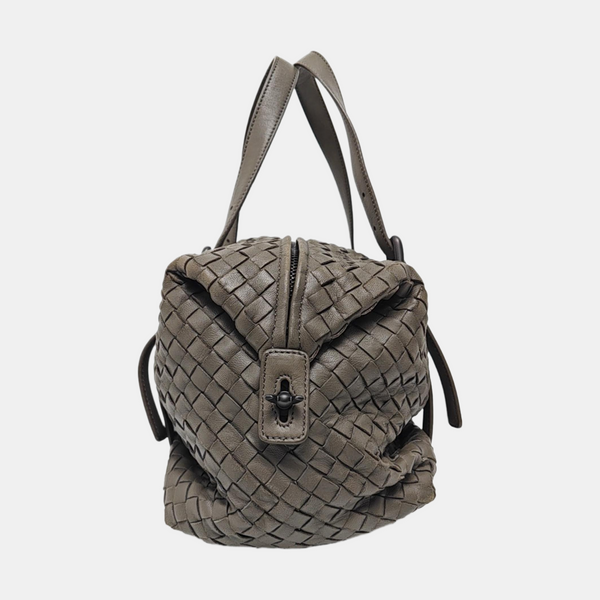 Lambskin Top Handle Bag Gray