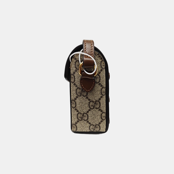 Authenticated pre-owned Horsebit 1955 Mini Monogram Coated Canvas Beige - Shoulder Bag at Looply