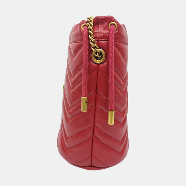 GG Marmont Mini Quilted Calfskin Red