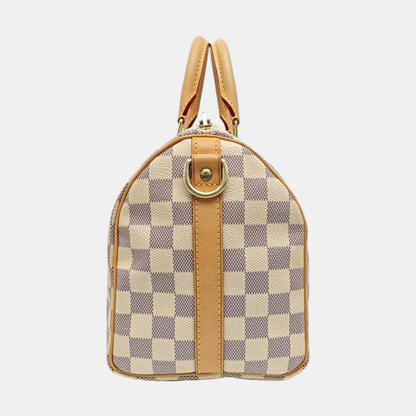 SPEEDY 25 Damier Azur Coated Canvas White