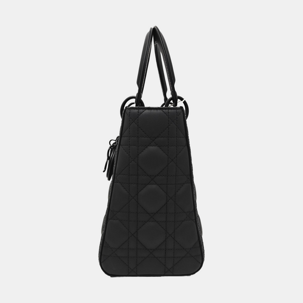 Lady Dior Medium Cannage Calfskin Black