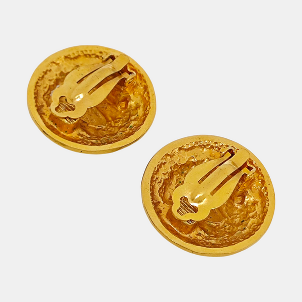 Pendientes de clip de metal dorado vintage