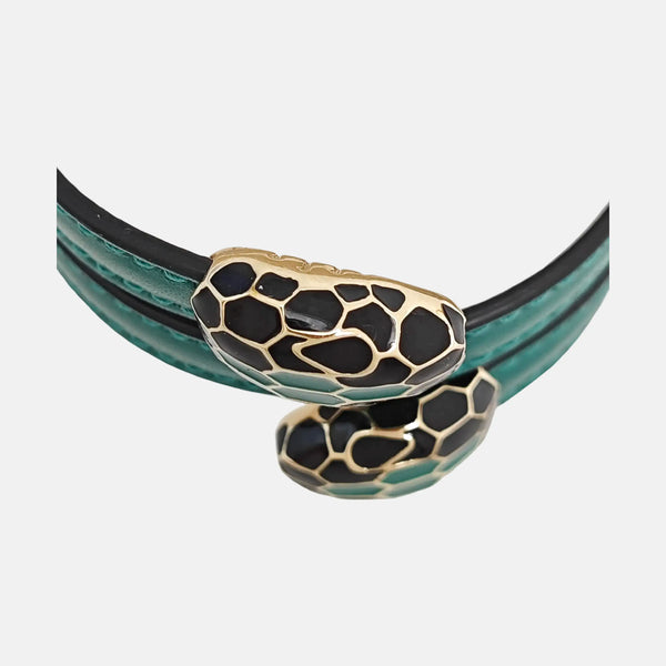 SERPENTI Brass Green Bangle