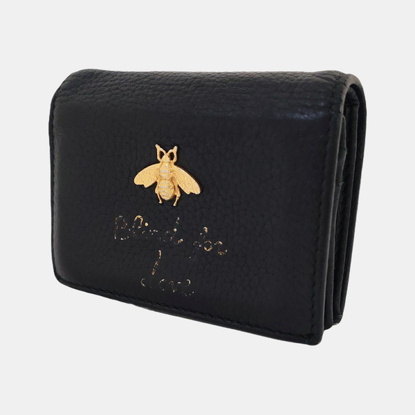 Animalier Calfskin Black Wallet