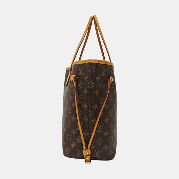 NEVERFULL MM Monogram Coated Canvas Brown