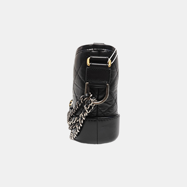 GABRIELLE Small Quilted Vintage Calf Black