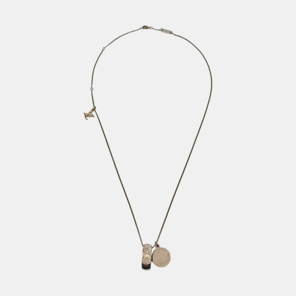 Monogram Metal Silver Necklace