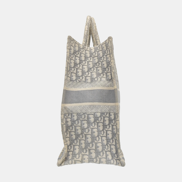Book Tote Large Oblique Canvas Gray