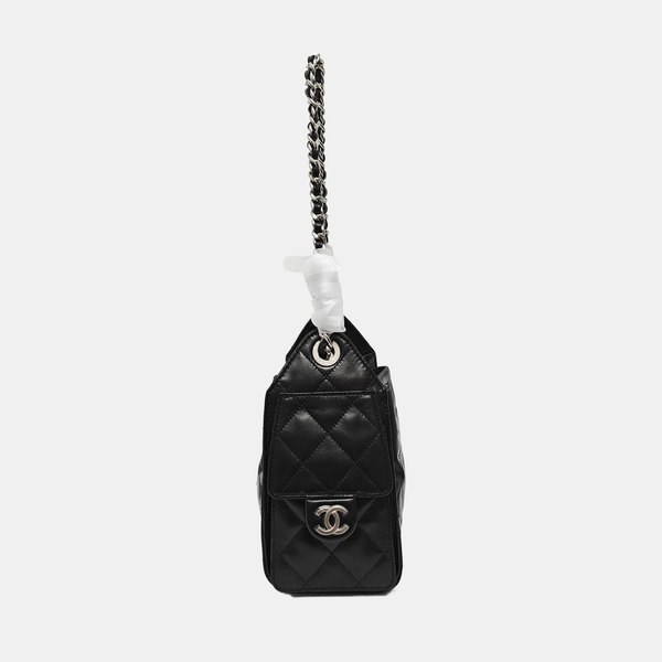 CHANEL 25 Quilted Calfskin Black