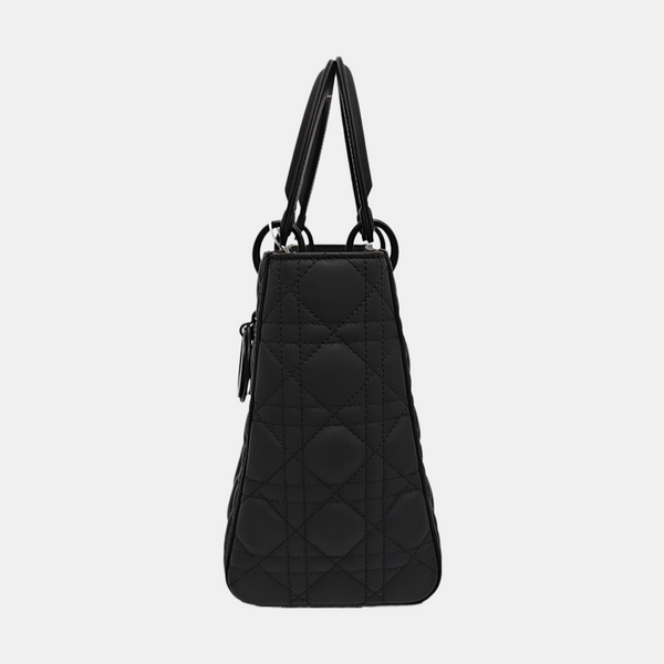Lady Dior Medium Cannage Calfskin Black
