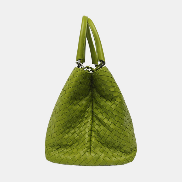 Lambskin Top Handle Bag Green