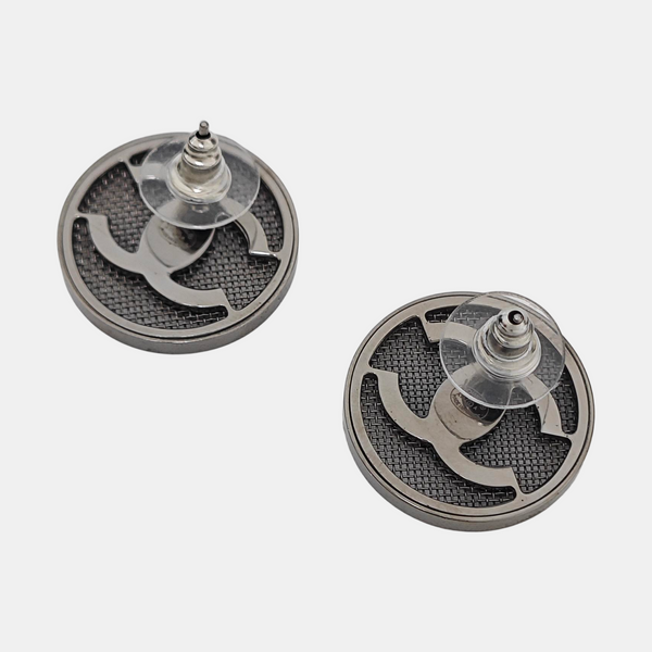 Metal Gray Stud Earrings