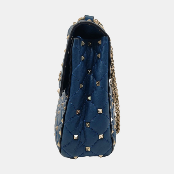 Rockstud Medium Quilted Lambskin Blue