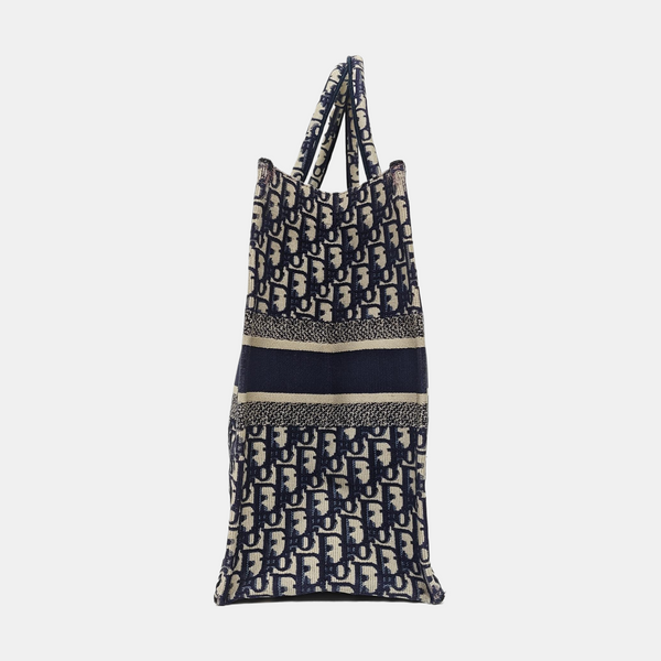Book Tote Large Oblique Canvas Beige