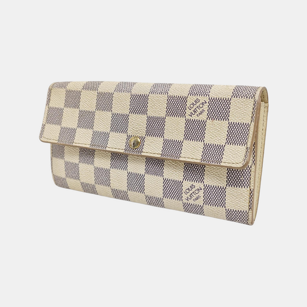 PORTE MONNAIE Damier Azur Coated Canvas White Wallet