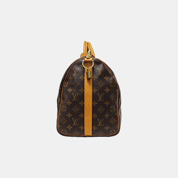 KEEPALL 45 Monogram Coated Canvas Brown