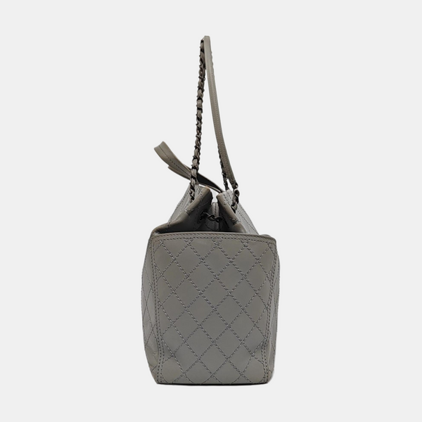 CC POCKET Quilted Calfskin Gray