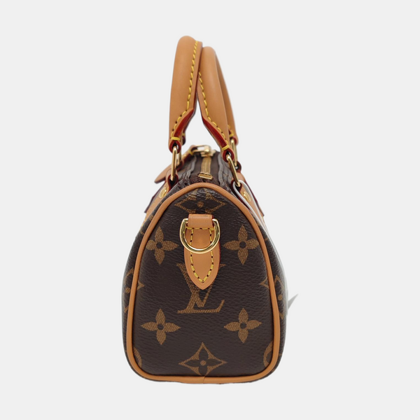 Authenticated pre-owned SPEEDY Nano Monogram Coated Canvas Brown - Shoulder Bag at Looply