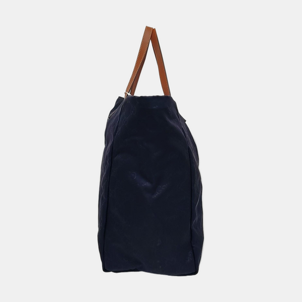 Monogram Nylon Tote Bag Black