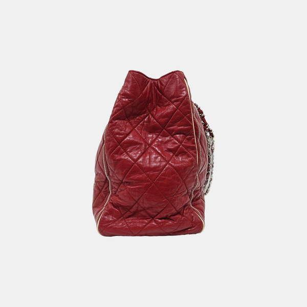 Quilted Lambskin Shoulder Bag Red