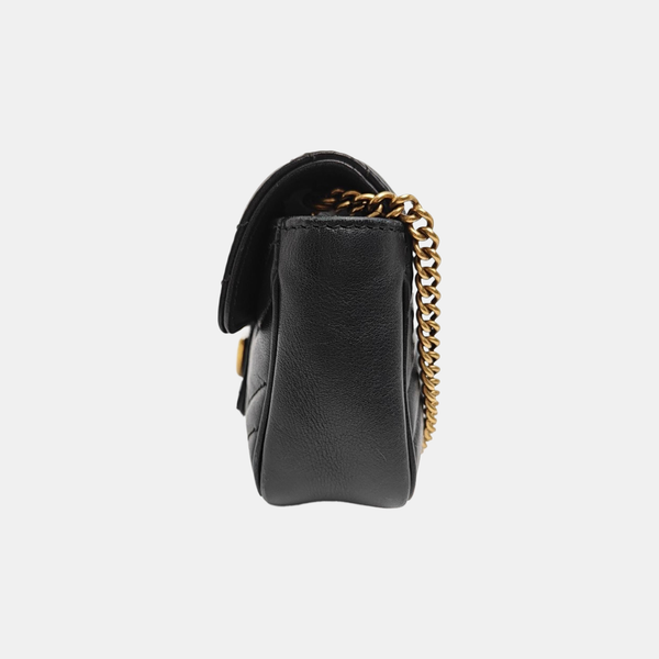 GG Marmont Mini Quilted Calfskin Black