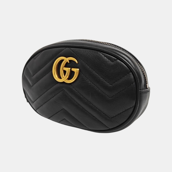 GG Marmont Super Mini Quilted Calfskin Black