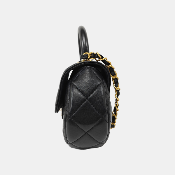Quilted Lambskin Shoulder Bag Medium Black