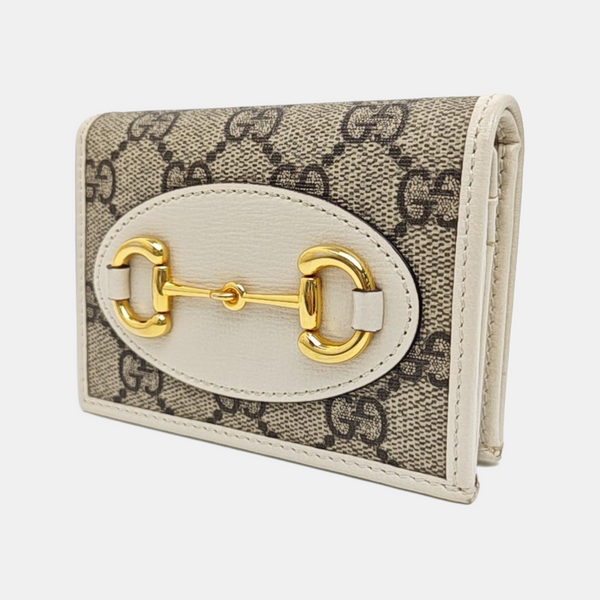 Horsebit 1955 Small Monogram Coated Canvas Beige Wallet