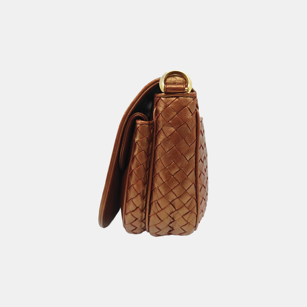 Lambskin Shoulder Bag Brown