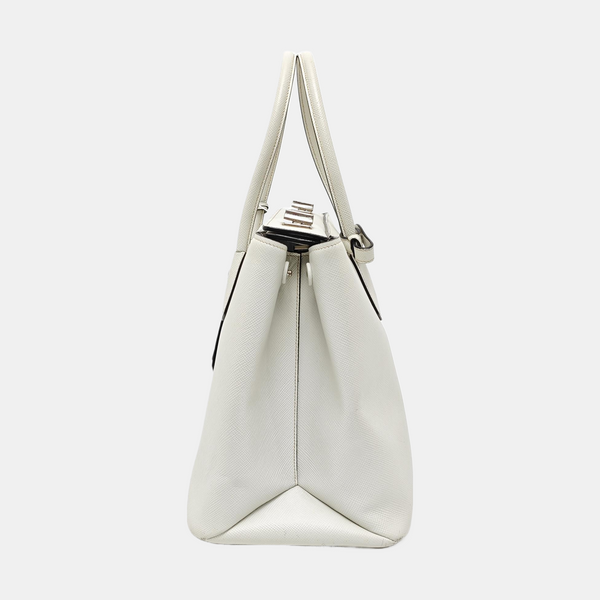 Twin Saffiano Calfskin White