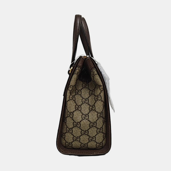 Ophidia Small Monogram Coated Canvas Beige