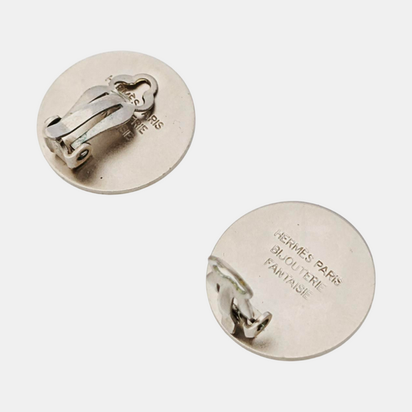 Sellier Metal Silver Clip On Earrings