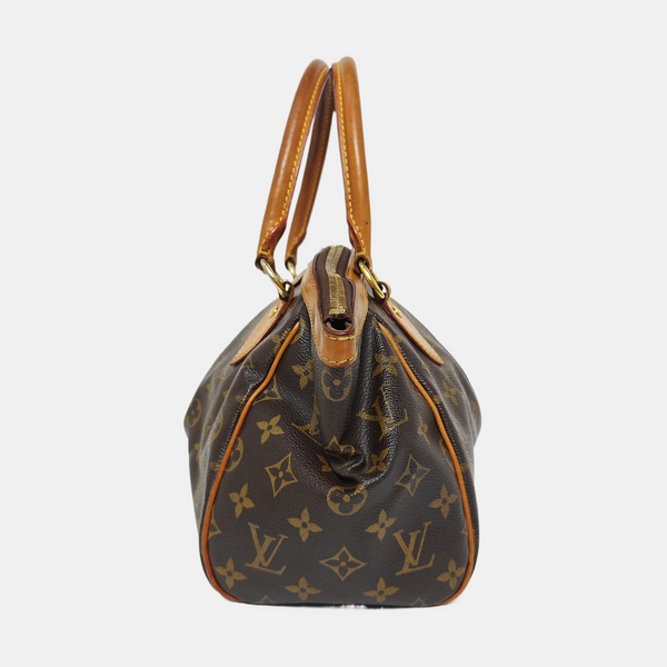 Monogram Coated Canvas Top Handle Bag Brown