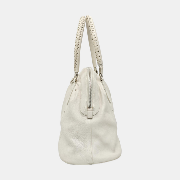 Calfskin Top Handle Bag White