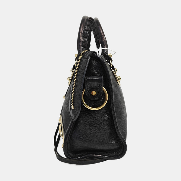 Classic Metallic Edge City Mini Lambskin Black
